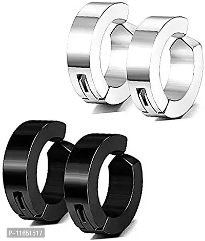 Alluring Non-Piercing Magnetic Multicoloured Stainless Steel  Studs For Men Pack Of 2-thumb0