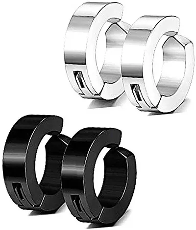 Alluring Non-Piercing Magnetic Stainless Studs For Men Pack Of 2