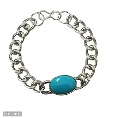 Blue Stone Silver Bracelet For Men | Salman Khan Bracelet | Free size