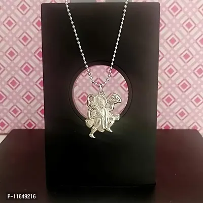 Sterling Silver God Hanuman Pendant With Chain for Men   Women&nbsp;-thumb2