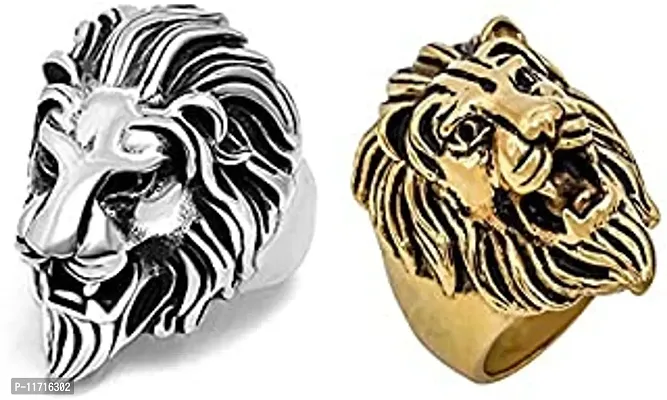 Alluring Multicoloured Stainless Steel   Rings For Men Pack Of 2