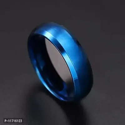 Alluring Blue Stainless Steel   Rings For Men