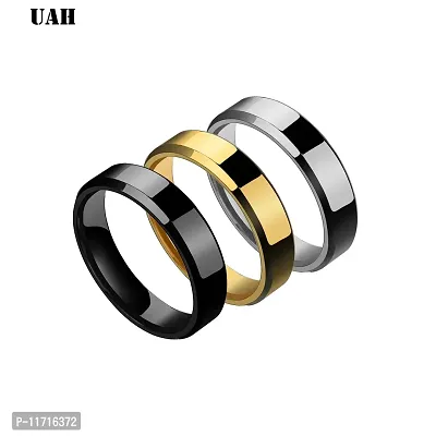 Alluring Multicoloured Stainless Steel   Rings For Men Pack Of 3-thumb0