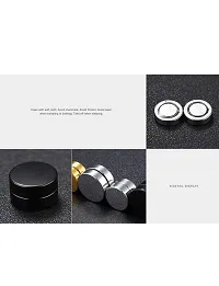 Alluring Non-Piercing Magnetic Black Stainless Steel  Studs For Men-thumb1