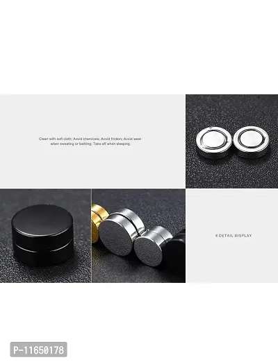 Alluring Non-Piercing Magnetic Black Stainless Steel  Studs For Men-thumb2