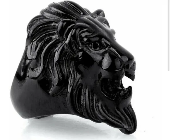 Stylish Stainless Steel Black Ring For Men