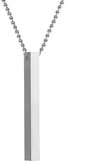 Unisex Metal Fancy   Stylish 3D Vertical Bar Cuboid Stick Locket With Chain-thumb2