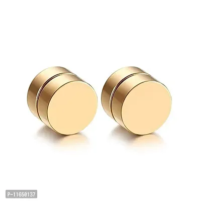 Alluring Non-Piercing Magnetic Golden Stainless Steel  Studs For Men-thumb0