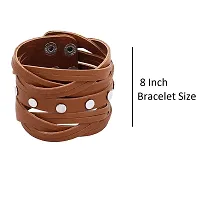 Boy s/Men s Leatherite Broad Metal Width Gym Style Solid Wrist Band Bracelet Cuff-thumb1