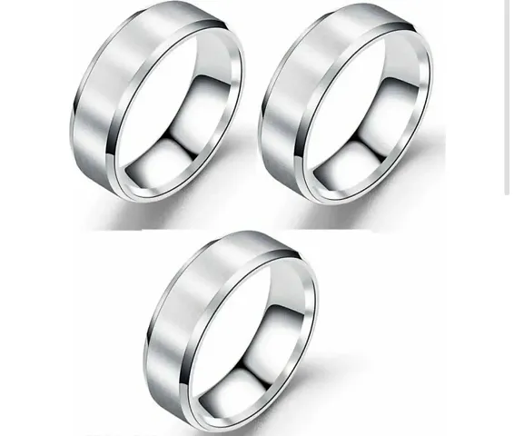 Stylish Stainless Steel Ring For Men (Pack Of 3)