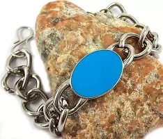 Blue Stone Silver Bracelet For Men | Salman Khan Bracelet | Free size-thumb1