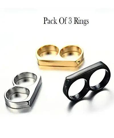 Alluring Stainless Rings For Men Pack Of 3