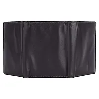 Designer Black Faux Leather Textured Three Fold Wallets For Men-thumb2