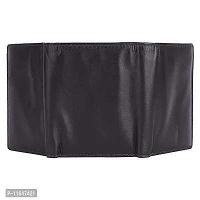 Designer Black Faux Leather Textured Three Fold Wallets For Men-thumb3