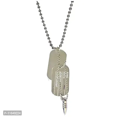 Dog Tag Pendant with Chain   Bullet for Men and Women