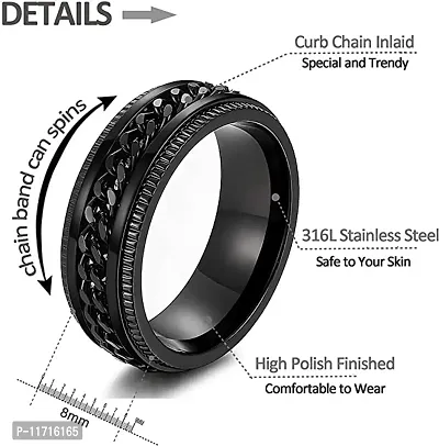 Alluring Black Stainless Steel   Rings For Men-thumb3