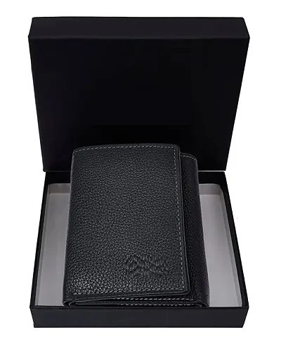 Stylish Faux Leather Textured Three Fold Wallet