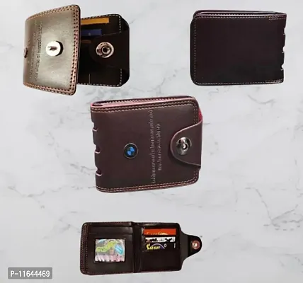 Designer Brown PU Textured Branded Wallet With Card Holder For Men