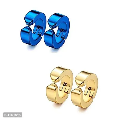 Alluring Non-Piercing Magnetic Multicoloured Stainless Steel  Studs For Men Pack Of 2-thumb0