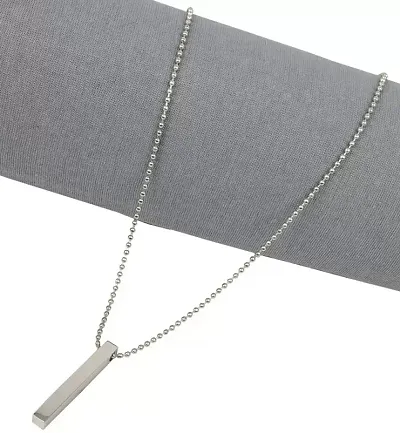 Stylish Stainless Steel Silver Chain With Pendant For Men