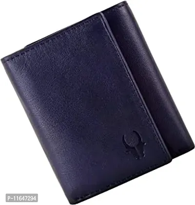 Designer Black Faux Leather Textured Three Fold Wallets For Men-thumb0