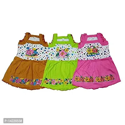 Kid's Frock, Regular Wear Gown for Girl's(Pack of 3, Multicolor)