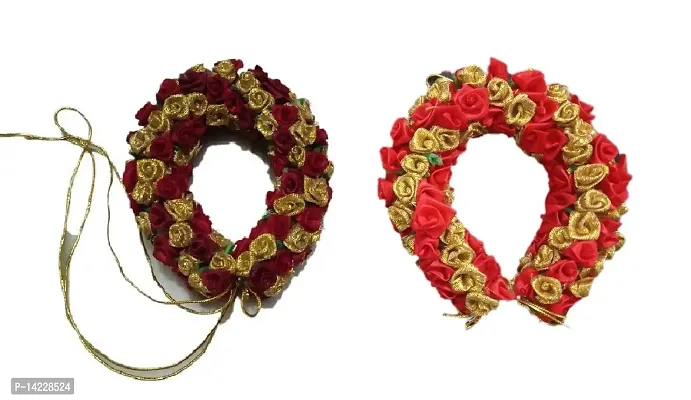 Women/Bridal Hair Bun/Gajra/Veni Flower For Ladies Hair Decoration(Multicolor, Pack of 2)