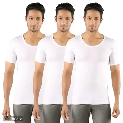 Mens Vests(Pack of 3, White)-thumb0