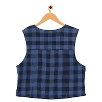 ShopperTree Blue Checkerd Waistcoat.-thumb1