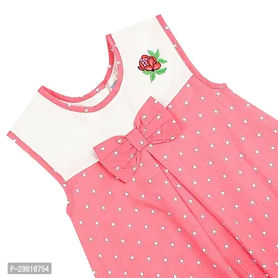 Trendy A-Line Cotton Pink Dress For Girl-thumb3