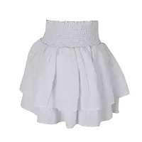 Cotton Dyed White Elasticated Dress  for Girls-thumb1