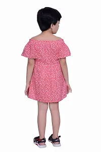 Girls Stylish Cotton Printed Fit And Flare Dress-thumb3