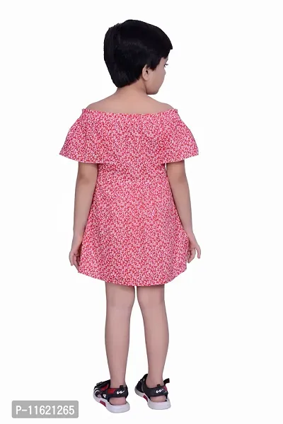 Girls Stylish Cotton Printed Fit And Flare Dress-thumb4