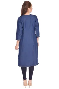 Shoppertree Blue Denim Kurta for Woman-thumb1