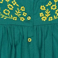 ShopperTree Pure Cotton Green Colour Thigh Length Romper for Girls-thumb2