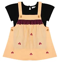 Trendy Cotton Blend Dungaree With Hosiery T-shirt-thumb1