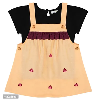 Trendy Cotton Blend Dungaree With Hosiery T-shirt