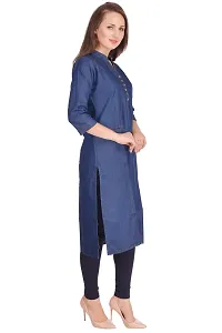 Shoppertree Blue Denim Kurta for Woman-thumb2