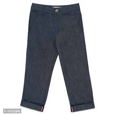 ShopperTree Cotton  Linen Blue Colour Full Length Trouser for Boys