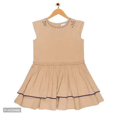 ShopperTree Brown Casual Dress for Girls's