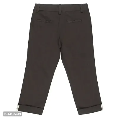 ShopperTree Cotton  Linen Dark Brown Colour Full Length Trouser for Boys-thumb2