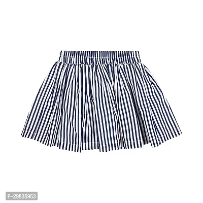 Trendy Rayon Striped Skirt With White Top For Girls-thumb4