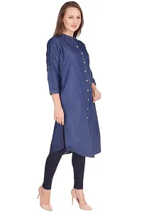 Shoppertree Blue Denim Kurta for Woman-thumb1