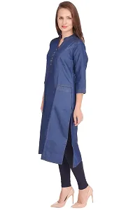 Shoppertree Blue Denim Kurta for Woman-thumb3