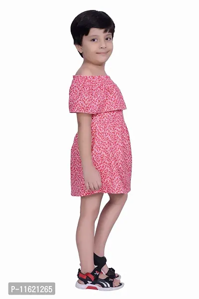 Girls Stylish Cotton Printed Fit And Flare Dress-thumb3