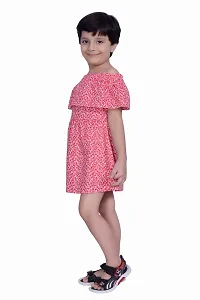 Girls Stylish Cotton Printed Fit And Flare Dress-thumb1