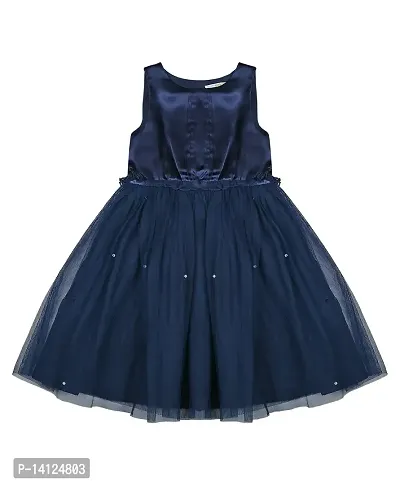 ShopperTree Blue NET Dress for Girl's