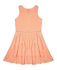 ShopperTree Peach emroiderd Dress for Girl's-thumb1