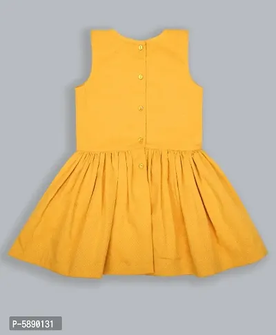 Yellow solid dress for girl's-thumb2