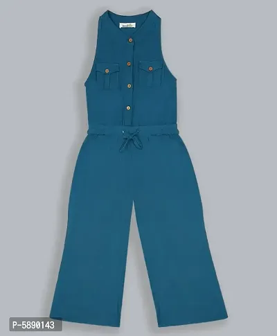Teal jumpsuit for girl's-thumb0
